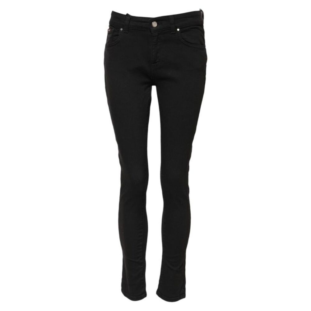 Dolce & Gabbana Black Cotton Skinny Denim Trouser Women's Jeans